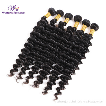 10A Grade Deep Wave Human Hair Weave Bundles Cuticle Aligned Virgin Hair Dropshipping To Global For Customers